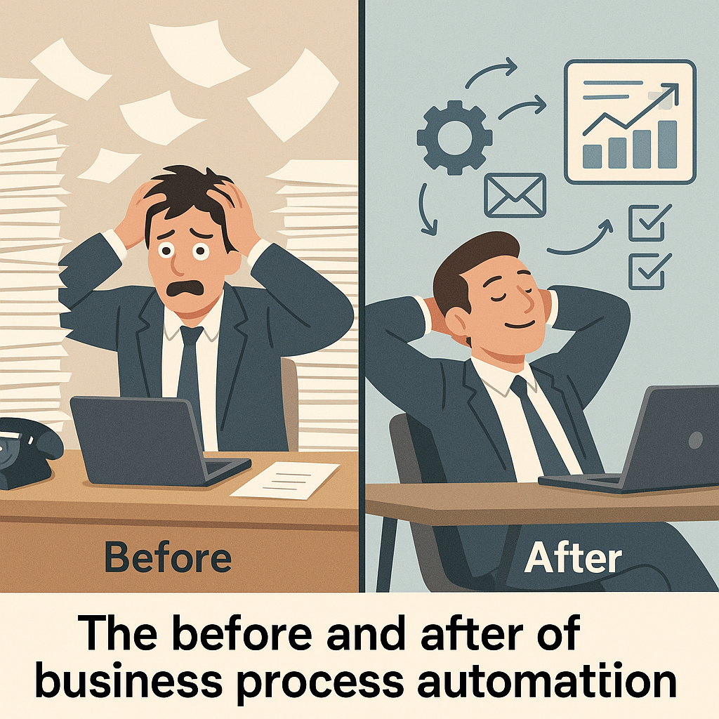 before and after of business process automation