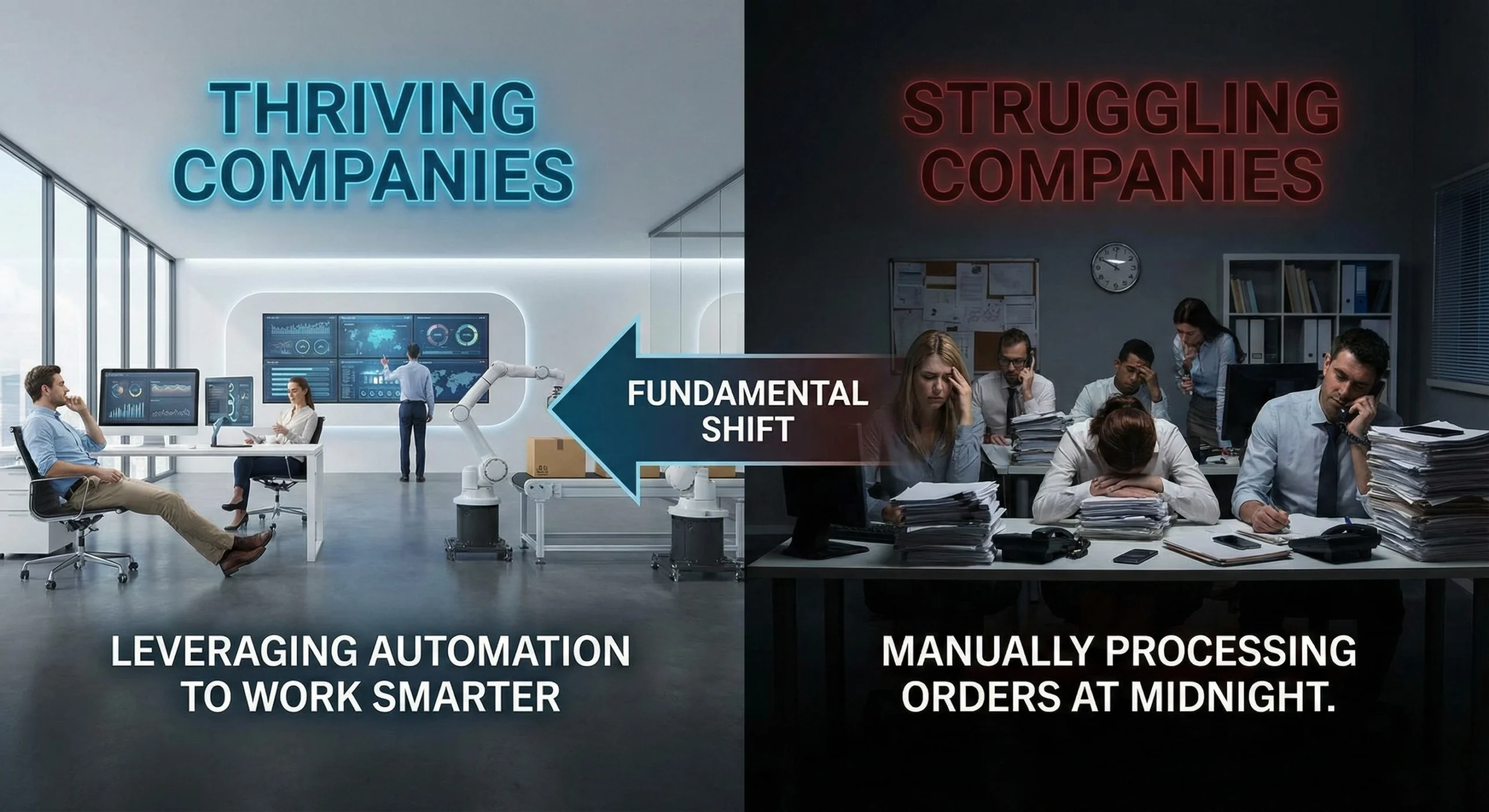 difference between manual work and automation